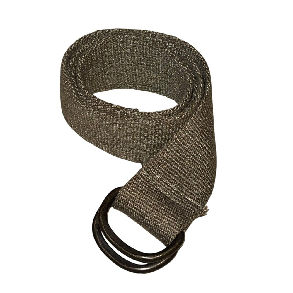 Vtg Sassoon Y2K Canvas Belt Dark Khaki D Ring Buckle Casual Military Style XS
